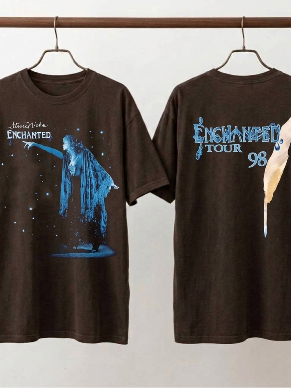 Stevie Nicks Enchanted Tour 98 Shirt, Vintage Rock Graphic Tee - Black Unisex